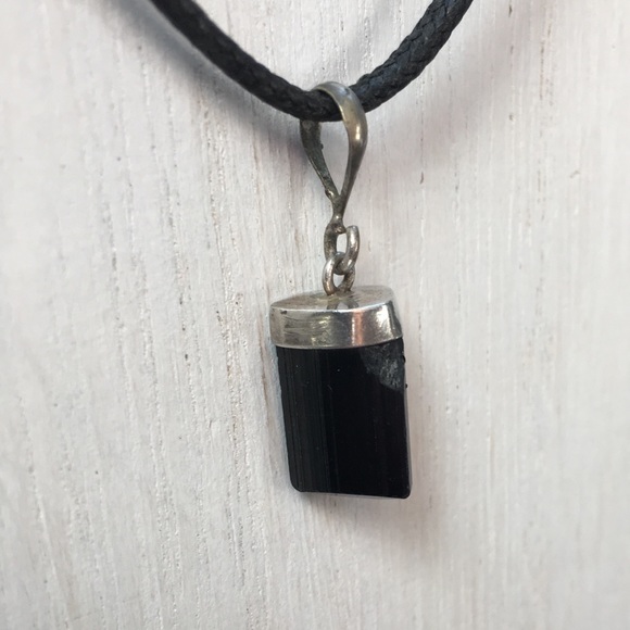 Raw Black Tourmaline Necklace - Picture 3 of 3